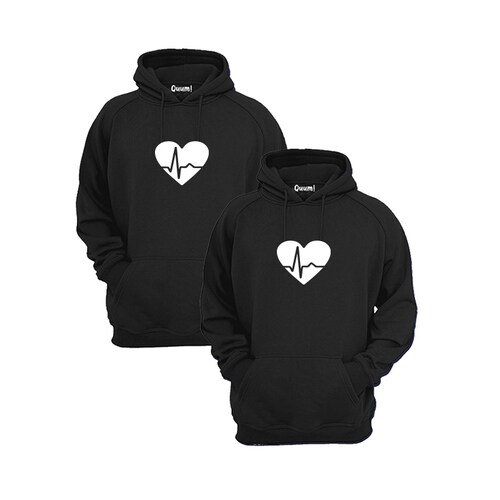 Dúo de Sudaderas Corazón #1 (Color Negro)
