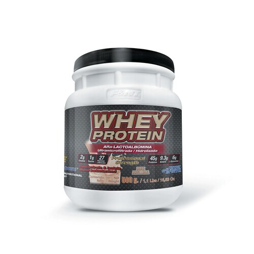 Proteína Whey Protein 500 Gr 1.1 Lbs 45g P/s Sabor Nuez/Avellana F&nt