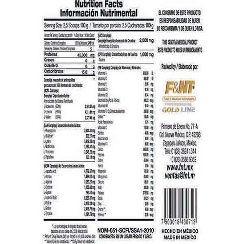 Proteína Whey Protein 500 Gr 1.1 Lbs 45g P/s Sabor Nuez/Avellana F&nt