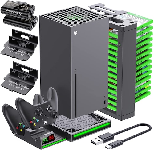 Xbox Series X Base Vertical Enfriadora + 2 Puertos de Carga Apoya