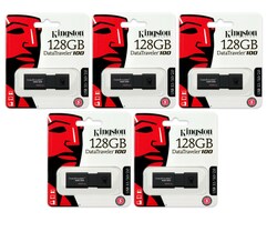 Mayoreo 5 Memorias USB 2.0 Kingston 128 GB