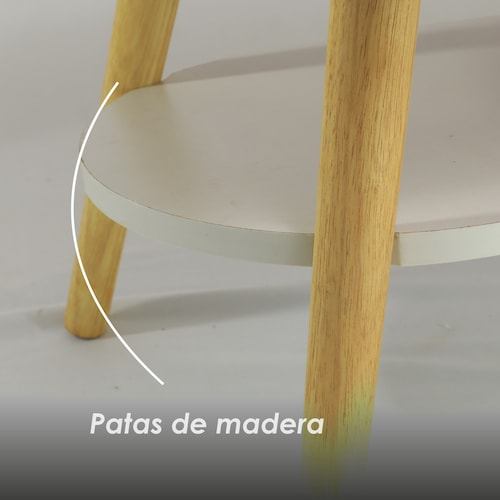 Ilios Innova Mesa de Centro Ovalada 2 Niveles, Mesa Auxiliar Multifuncional para Sala o Dormitorio 