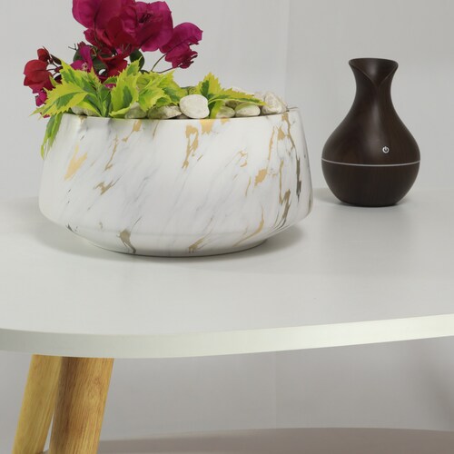 Ilios Innova Mesa de Centro Ovalada 2 Niveles, Mesa Auxiliar Multifuncional para Sala o Dormitorio 