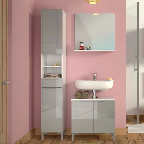 Mueble de baño Lagm Gris Brillante - Kessa