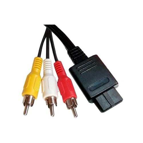 Cable Audio/Video RCA para Nintendo 64, Super Nintendo y Nintendo Gamecube Color Negro