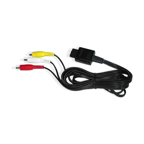 Cable Audio/Video RCA para Nintendo 64, Super Nintendo y Nintendo Gamecube Color Negro