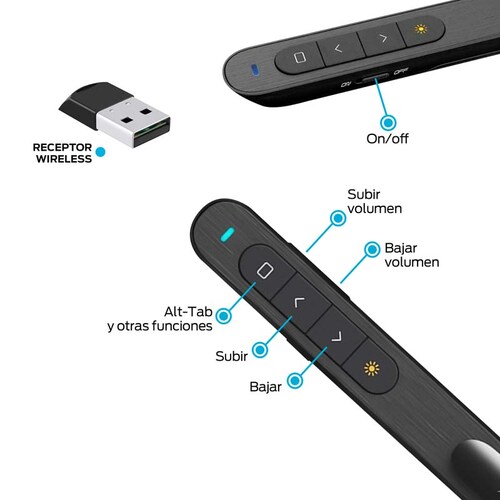 Presentador Inalámbrico para Diapositivas Conexión USB Redlemon