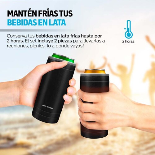 Enfriador de Cerveza y Latas Acero Inoxidable 355ml 2 Piezas Redlemon