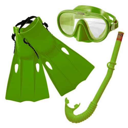 Set Snorkel Tubo Mascara Aletas Buceo Piscina Alberca Intex 