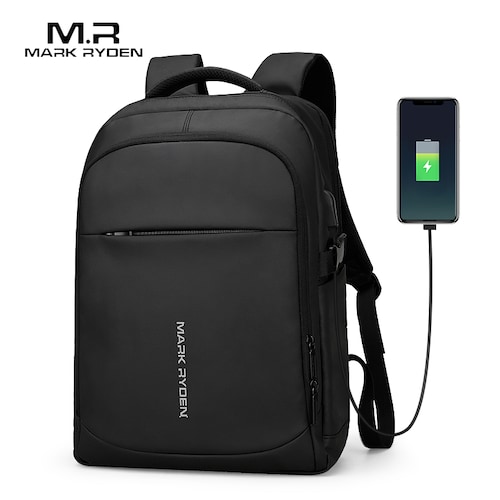  Mochila Negra Mark Ryden. Para negocios/escuela. Correas acolchadas. Repelente al agua. Espacio para laptop de 15.6  tableta de 9.7 Modelo 9191