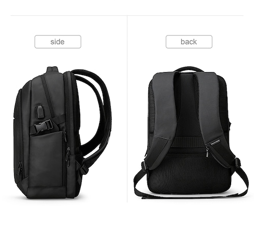  Mochila Negra Mark Ryden. Para negocios/escuela. Correas acolchadas. Repelente al agua. Espacio para laptop de 15.6  tableta de 9.7 Modelo 9191