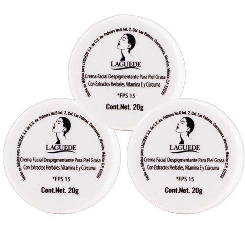 Crema Despigmentante + Aclarante + Anti-edad 20g 3 piezas Piel Mixta/Grasa Laguede