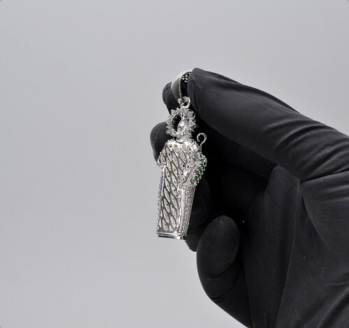 San Judas Manto Dije  VAROURO Y Cadena Cubana Plata Ley 925