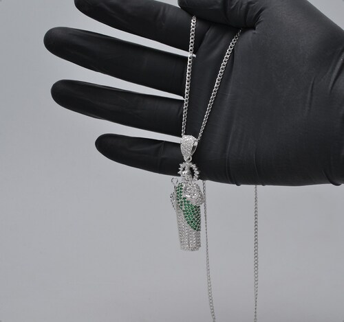 San Judas Manto Dije  VAROURO Y Cadena Cubana Plata Ley 925