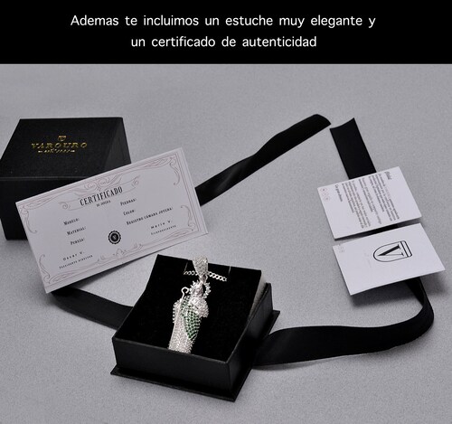 San Judas Manto Dije  VAROURO Y Cadena Cubana Plata Ley 925