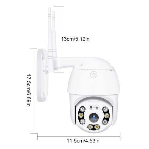Cámara De Seguridad Wifi N8-200w Luz Led Ip Resiste Lluvia Para Exteriores Con Movimiento 360'' Ns Tech