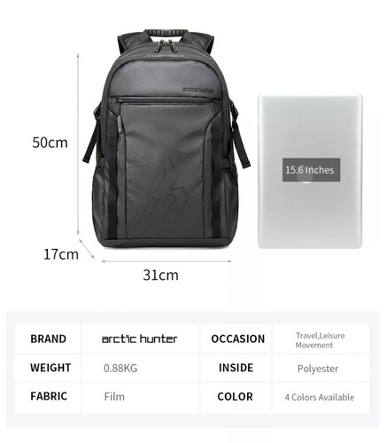 Mochila Artic Hunter. Diferentes colores. Gran espacio laptop y accesorios. Modelo B00381