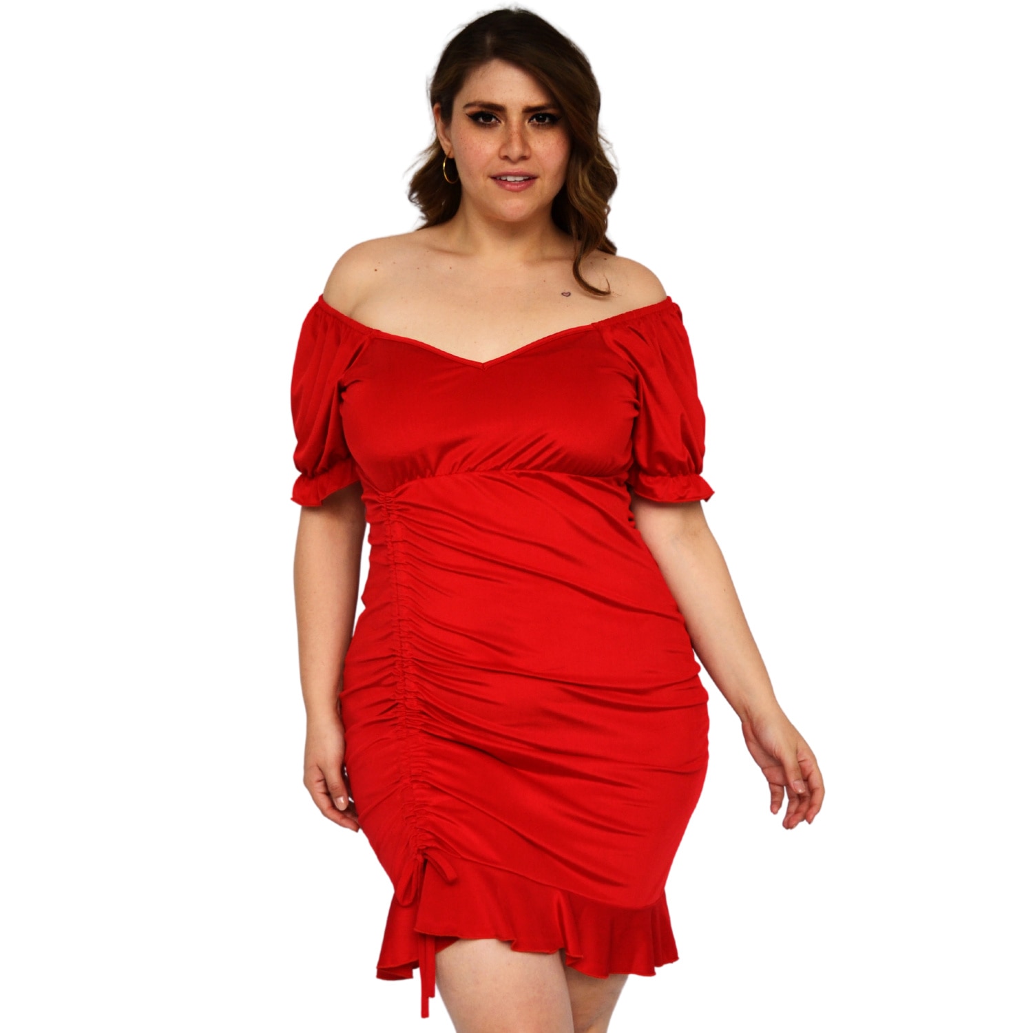 Vestido de fiesta talla extra modelo 4277 Rojo