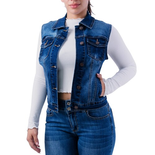 Chaleco de mezclilla juvenil, modelo CH-KL- 0051 (Dark) 