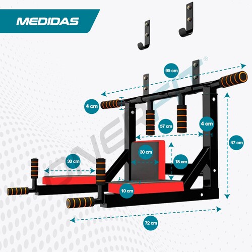 Barra de pared Onerfit ProMax color negro Para gimnasio y hogar