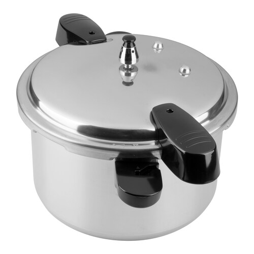 Olla de Presión Express Ekco de 11 litros Color Plata, Hecha 100% de Aluminio Con 6 Sistemas de Seguridad