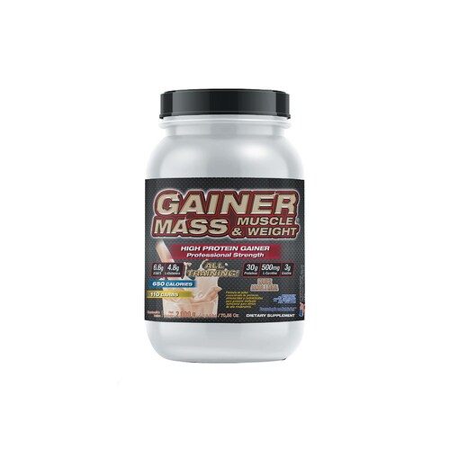 Gainer Mass Muscle & Weight 2,000 Gr Proteina Sabor Nuez/Avellana F&nt