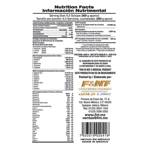 Gainer Mass Muscle & Weight 2,000 Gr Proteina Sabor Nuez/Avellana F&nt