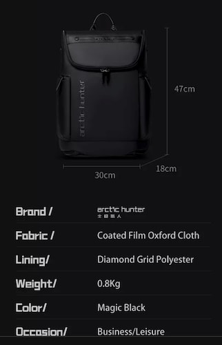 Mochila Artic Hunter. Gran espacio laptop y accesorios. Modelo AH-B00465