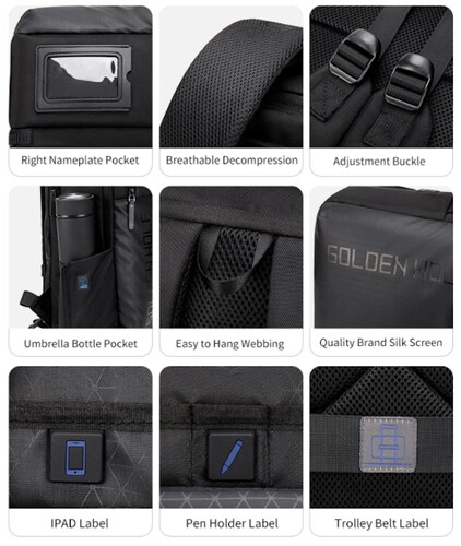  Mochila para laptop 15.6" y iPad o Tablet de 12.9" Arctic Hunter correas acolchadas y material repelente al agua Oxford Modelo AH-GB00399