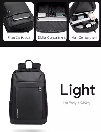 Mochila para laptop 15.6" Arctic Hunter correas acolchadas y material repelente al agua Oxford Modelo AH-GB00400