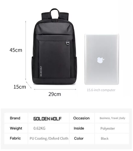 Mochila para laptop 15.6" Arctic Hunter correas acolchadas y material repelente al agua Oxford Modelo AH-GB00400