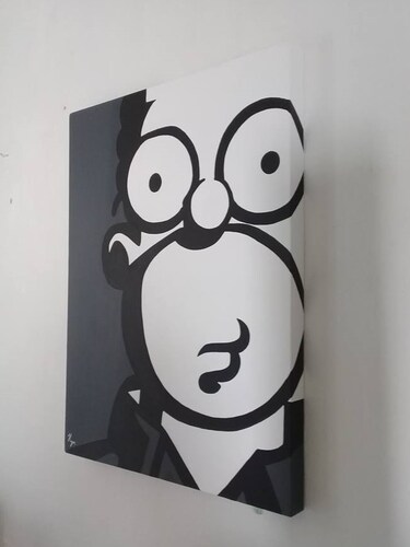 Cuadro decorativo pintado a mano Galería Oneris HOMERO SIMPSON 2 100x80