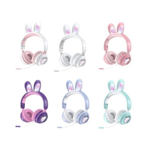 Diadema gamer con microfono Gadgets & fun diseño orejas de conejo 