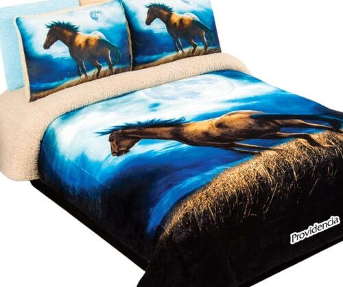COBERTOR CON BORREGA JUMBO SUAVE MUSTANG 