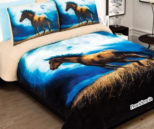 COBERTOR CON BORREGA JUMBO SUAVE MUSTANG 