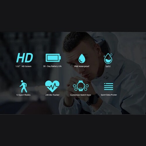 SmartWatch Reloj Inteligente W12 IMILAB para Hombre y Mujer, Resistente al agua IP68, Con Control de Ritmo Cardíaco.