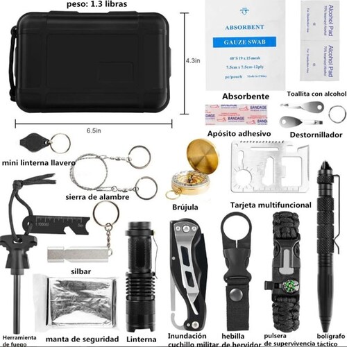 Kit De Supervivencia De Emergencia Para Viajes Al Aire Libre.