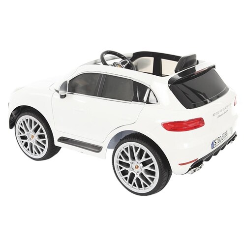 Montable Eléctrico  Porsche Macan Turbo Blanco 6 Volts
