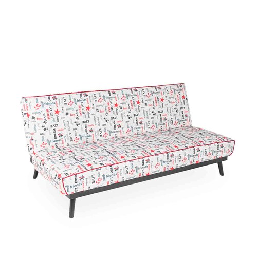Sofa cama Nuelma Estampado Rojo y Negro - Kessa.