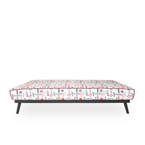 Sofa cama Nuelma Estampado Rojo y Negro - Kessa.