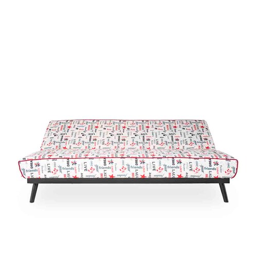 Sofa cama Nuelma Estampado Rojo y Negro - Kessa.