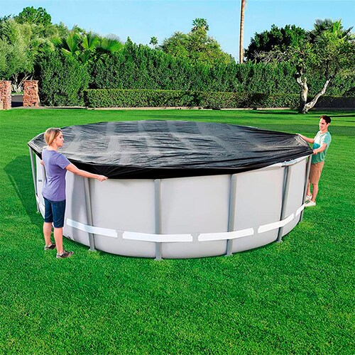 Cubierta Cobertor Para Piscina Alberca Circular 4.88 M Negro
