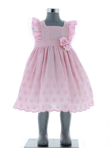 Vestido Niña Pequeña Rosa 2832 1 a 5 Años.
