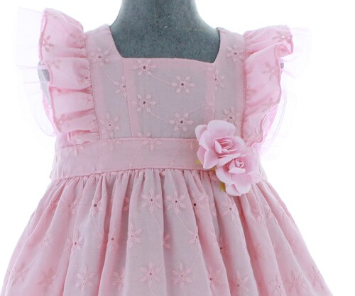 Vestido Niña Pequeña Rosa 2832 1 a 5 Años.