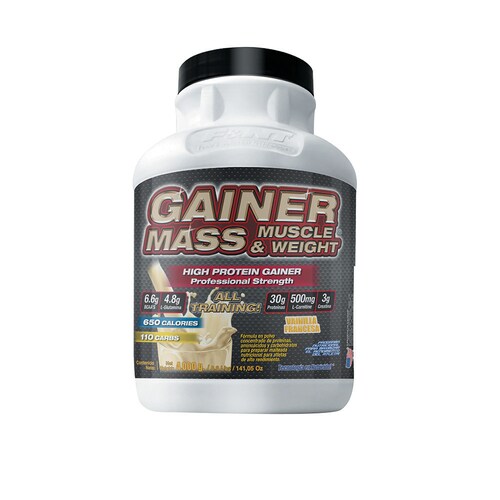 Gainer Mass Muscle & Weight 4,000 Gr Proteina Y Carbohidratos Sabor Vainilla francesa F&nt