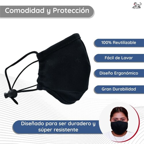 Cubrebocas Reutilizable para Adultos de Tela Lavable Ajustable, Marca Red Baboon