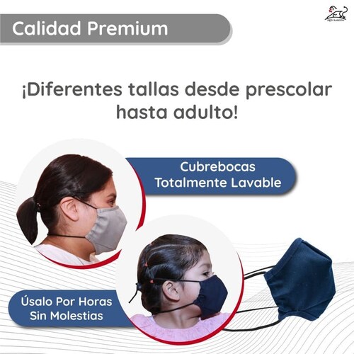 Cubrebocas Reutilizable para Adultos de Tela Lavable Ajustable, Marca Red Baboon