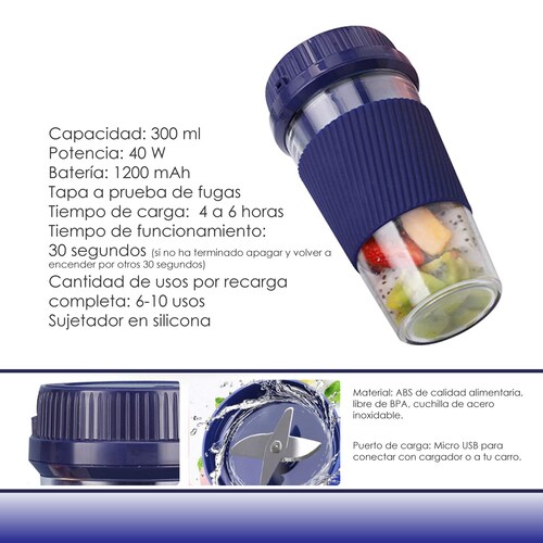 Vaso Licuadora Portatil USB recargable 300ml