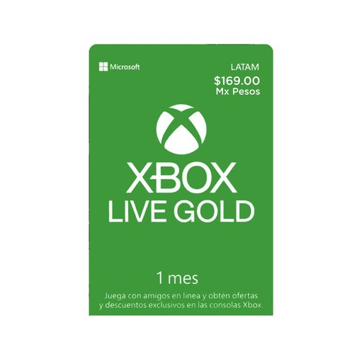Microsoft Xbox Live 1 mes tarjeta prepago, Pin Digital