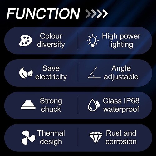 4 Luces de Estanque Sumergible para exterior